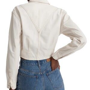 Madewell ivory long sleeve cropped button up